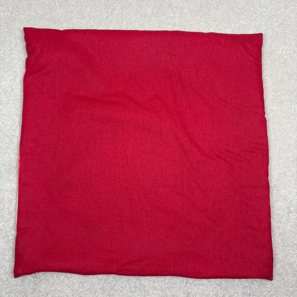 Pottery Barn Set 3 Pillow Covers 20x20 Red Poppy Yellow Floral Ikat Cotton Linen